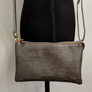 Grey crossbody clutch purse
